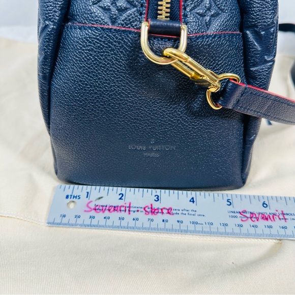 Louis Vuitton Ponthieu Handbag Monogram Empreinte Leather PM Blue Marine Rouge - Picture 5 of 16